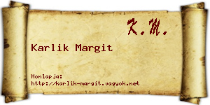 Karlik Margit névjegykártya