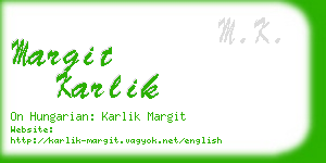 margit karlik business card